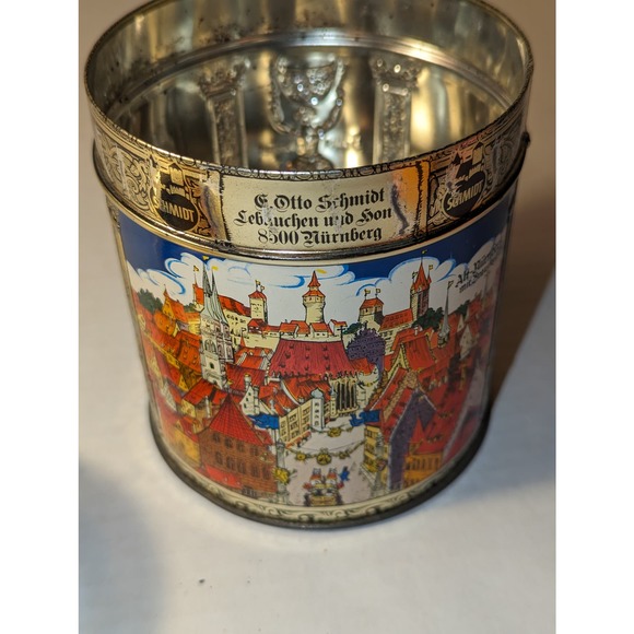 Vintage E. Otto Schmidt Germany Cookie Round Tin Nurnberger Land Geht Dutch - Picture 8 of 9